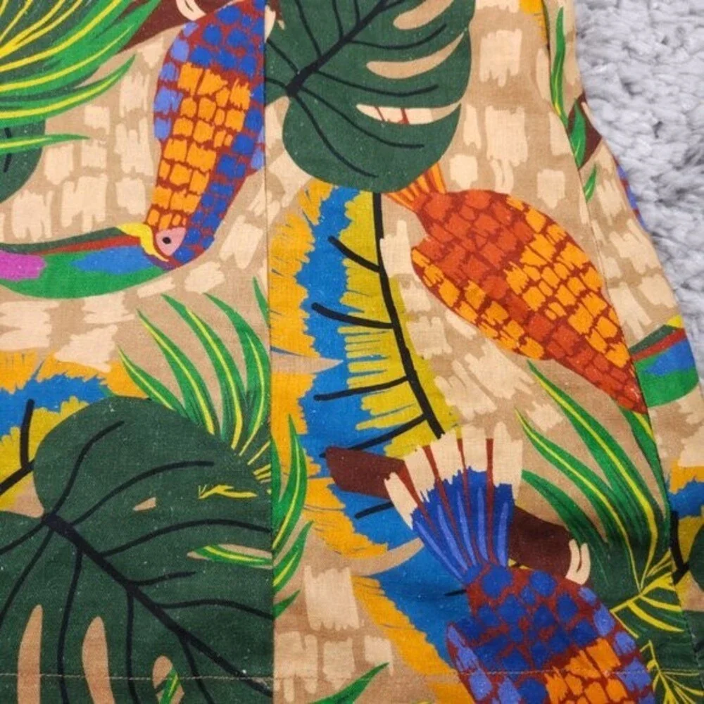 House of Harlow 1960 Linen Blend Toucan Tropical Mini Dress NWT Women's Size XL
